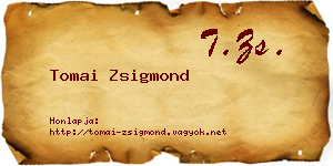 Tomai Zsigmond névjegykártya